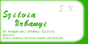 szilvia urbanyi business card