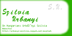 szilvia urbanyi business card